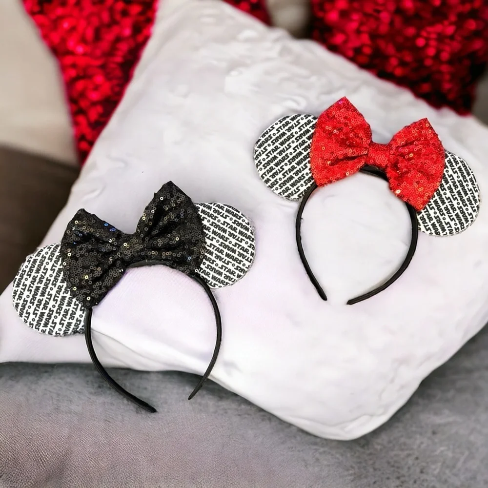 Star Wars Inspired Sequin Mouse Ears Headband, Darth Vader, Stormtrooper, NEW